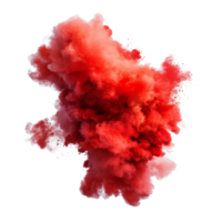 A vibrant red color explosion radiating against a pure transparent background, creating a striking visual impact, red color explosion isolated on transparent background png