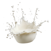 Splash of fresh milk creating a dynamic fountain on a transparent background, capturing movement in real time, Splash of milk isolated png