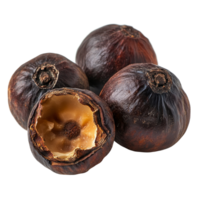 Soap nuts on a transparent background showcasing their natural texture and appearance for ecofriendly cleaning options, Soap nut isolated on transparent background png