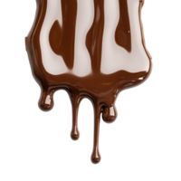 Melted chocolate dripping gracefully on a transparent background, creating a rich and indulgent appearance, melted chocolate dripping isolated on transparent background png