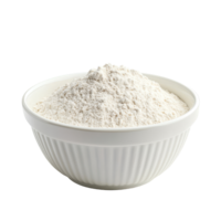 transparent bowl filled with flour isolated on a clean transparent background for culinary uses and baking activities, flour in transparent bowl isolated on transparent background png