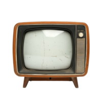 Vintage television set on a plain transparent background showcasing retro design elements and classic aesthetics, Vintage tv on transparent background png