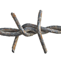 Closeup view of twisted iron wire on a clean transparent background highlighting its texture and rustic features, iron wire on transparent backgroundfile png
