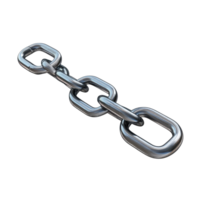 Detailed rendering of interlocking metal chain links isolated on a transparent background showcasing their texture and design, Metal chain links. 3d rendering illustration isolated on transparent png