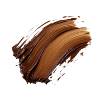 Smooth brown paint brushstroke isolated on a clean transparent background for artistic applications, brown color paint brushstroke isolated on transparent background png