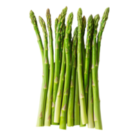 Fresh asparagus spears arranged neatly on a bright transparent surface for culinary presentation, asparagus on transparent background png