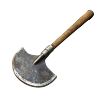 A metal shove tool with a wooden handle on a clean transparent background ready for use in various tasks and projects, shove tool on transparent background png