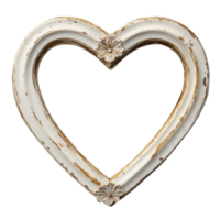 Rustic heartshaped frame on a transparent background, ideal for displaying cherished memories, heart shape frame with transparent background png
