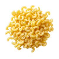 Uncooked macaroni pasta on a clean transparent background ready for cooking or preparation in culinary dishes, uncooked macaroni on transparent background png