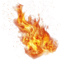 Realistic fire flame effect dancing on a transparent background with sparks and glowing embers, Realistic fire flame effect transparent background. Fire flame transparent background png