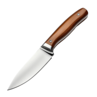 Sharp kitchen knife with a wooden handle isolated on a clean transparent background, Sharp Blade Isolated Knife on transparent background png