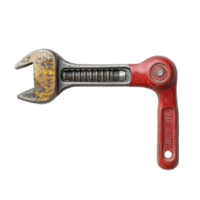 A closeup view of a classic pipe wrench isolated on a clean transparent background for industrial tool applications, Pipe wrench isolated png