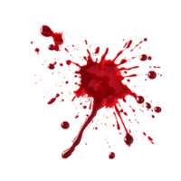 Isolated blood splatter on a transparent background showcasing vibrant red tones and dynamic shapes, Blood Splatter Isolated on transparent background png