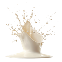 Splash of milk creates dynamic water droplets against a plain transparent background, emphasizing freshness and purity, Splash of milk isolated png