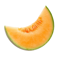 Fresh cantaloupe melon slice isolated on a transparent background for bright and vibrant culinary presentations, slice cantaloupe melon isolated on transparent background png