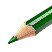 Bright green pencil tip isolated on a clean transparent background showcasing its sharpness and vivid color, tip of green pencil isolated on transparent background png