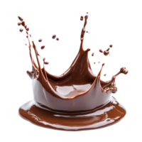 Rich liquid chocolate splashes against a transparent background in an artistic display of flavor and texture, liquid chocolate isolated on transparent background png