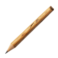 A closeup of a wooden pencil resting on a transparent background, showcasing its natural texture and sharpened tip, Wooden pencil on transparent backgroundfile png