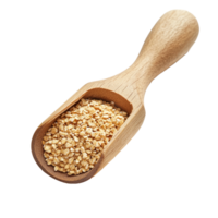 Wheat germ in a wooden scoop on a transparent background for healthy eating and cooking use, Wheat germ in wood scoop on transparent background png