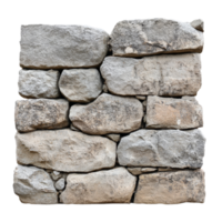 Old stonewall constructed from rough, uneven stones, displayed against a clean transparent background for clarity and focus, old stonewall isolated on transparent background png