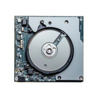 Disassembled hard disk drive showcasing internal components and magnetic disk technology, Hard disk drive disassembly open cover show magnatic disk circle inside on White background file png