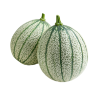 Fresh pepino melons with green striped skin on a clean Transparent background showcasing their unique texture and color, pepino melons on background png