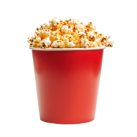 Enjoyable popcorn bucket filled with fresh popcorn perfect for movie nights and snacking, Popcorn bucket snack isolated delicious entertainment bucket popcorn png