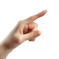 Finger pressing an imaginary button against a plain white background in an abstract gesture of interaction, Finger Pressing an Imaginary Button, white background png