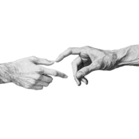 Touching hands convey connection and intimacy in a timeless moment, Hands reaching out and touching each other png