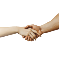 Touching hands showing connection and unity with a minimalist Transparent background, painting two hands touching each other, background png
