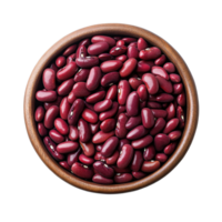 Red beans in a wooden bowl isolated on Transparent background for healthy cooking and nutrition, red beans in a bowl isolated on background png