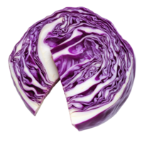 Sliced purple cabbage on a Transparent background showcasing vibrant colors and textures, Slice cabbage isolated on background png