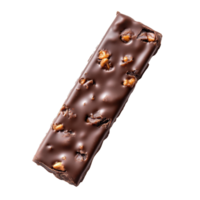 Protein bar with nuts and chocolate coating isolated on clean Transparent background for healthy snacking, Protein bar isolated on background png