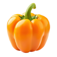 Fresh whole orange bell pepper isolated on a white background perfect for healthy recipes and cooking, Fresh whole orange Bell pepper isolated, isolated on white background png