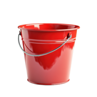 Red metal bucket on a Transparent background ideal for various home and garden tasks, Red metal bucket isolated on background png