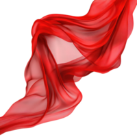 Flowing red cloth creates dynamic visual on a clean white background for artistic expression, Flowing red cloth background white background png