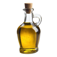 Elegant olive oil bottle isolated on a Transparent background for culinary use or kitchen decoration, Olive oil bottle on isolated on background png