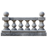 Stone balustrade with rounded elements isolated on a Transparent background showcasing classic design, Stone balustrade isolated on background png