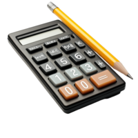 Calculator and pencil on a white background for math activities and educational purposes, Calculator and pencil png