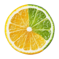 Fresh lemon and lime slices displayed on a Transparent background for culinary use in recipes and drinks, lemon and lime slice isolated on background png