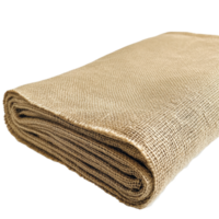High quality beige burlap fabric bundle for crafting, decoration, and home projects, This is a bundle beige burlap fabric with visible texture displayed on a plain Transparent background png