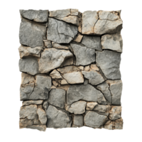 Cracked and Damaged Stone Wall Panel with White Background Displaying Textured Surface, damaged orbroken stone wall,White background png