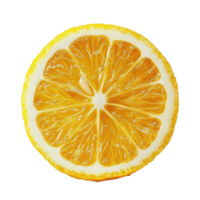 Bright and vibrant slice of lemon citrus fruit on Transparent background for culinary and health uses, slice of lemon citrus fruit on background png