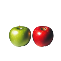 Fresh red and green apples on a marble surface with natural lighting, Red and green apples png