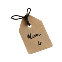 Name tag design with rustic style emphasizing a warm greeting message in a cozy setting, Hello My Name Is Tag on background png