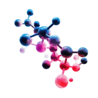 Molecule with dark neon light effect on Transparent background showcasing vibrant colors and intricate structure, Molecule with dark neon light effect background png