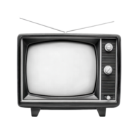 Retro television set displayed against a Transparent background for nostalgic appeal and design versatility, Old TV Retro televisi background and editable screen isolated on background png