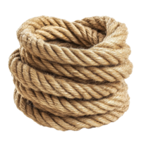 Natural jute rope coiled neatly against a Transparent background for crafting and decoration purposes, Rope on background png