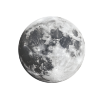 A detailed close-up of a glowing full moon, Isolated on transparent Background png