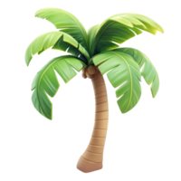 Vibrant Palm Tree 3D Icon with Playful Style Design Isolated on transparent Background png